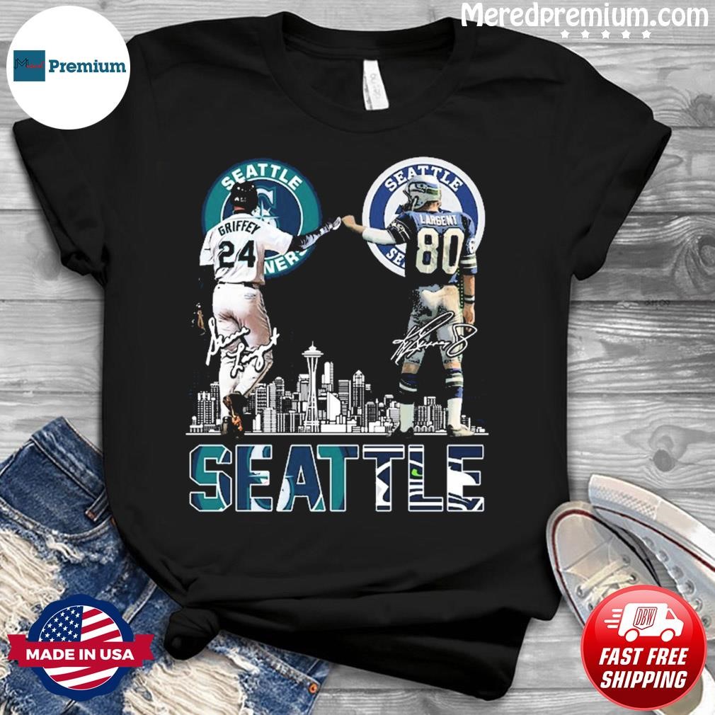 Official Seattle Ken Griffey Jr and Steve Largent signatures shirt -  Limotees