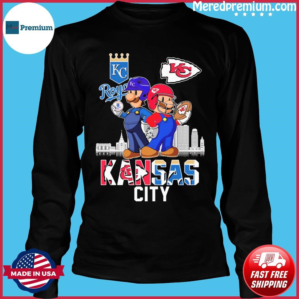 Kansas City Royals And Chiefs Super Mario Shirt, hoodie, sweater