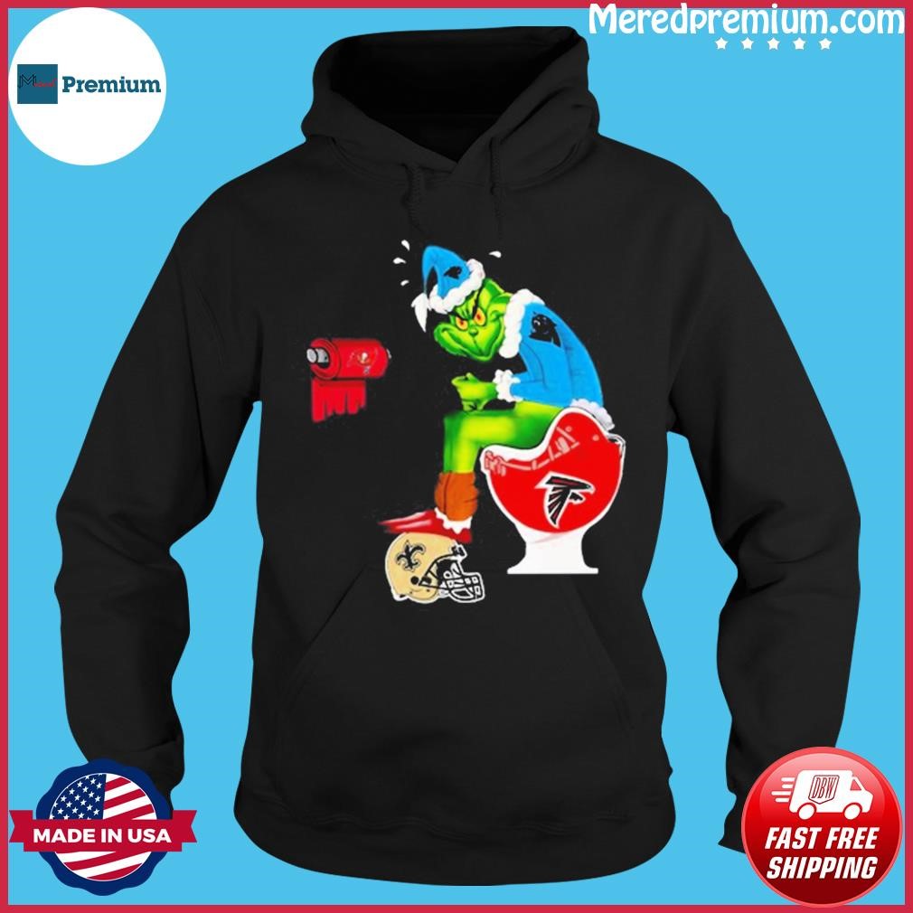 The Grinch Carolina Panthers Shit On Toilet Atlanta Falcons And Other Teams Christmas  Sweatshirt, hoodie, sweater, long sleeve and tank top