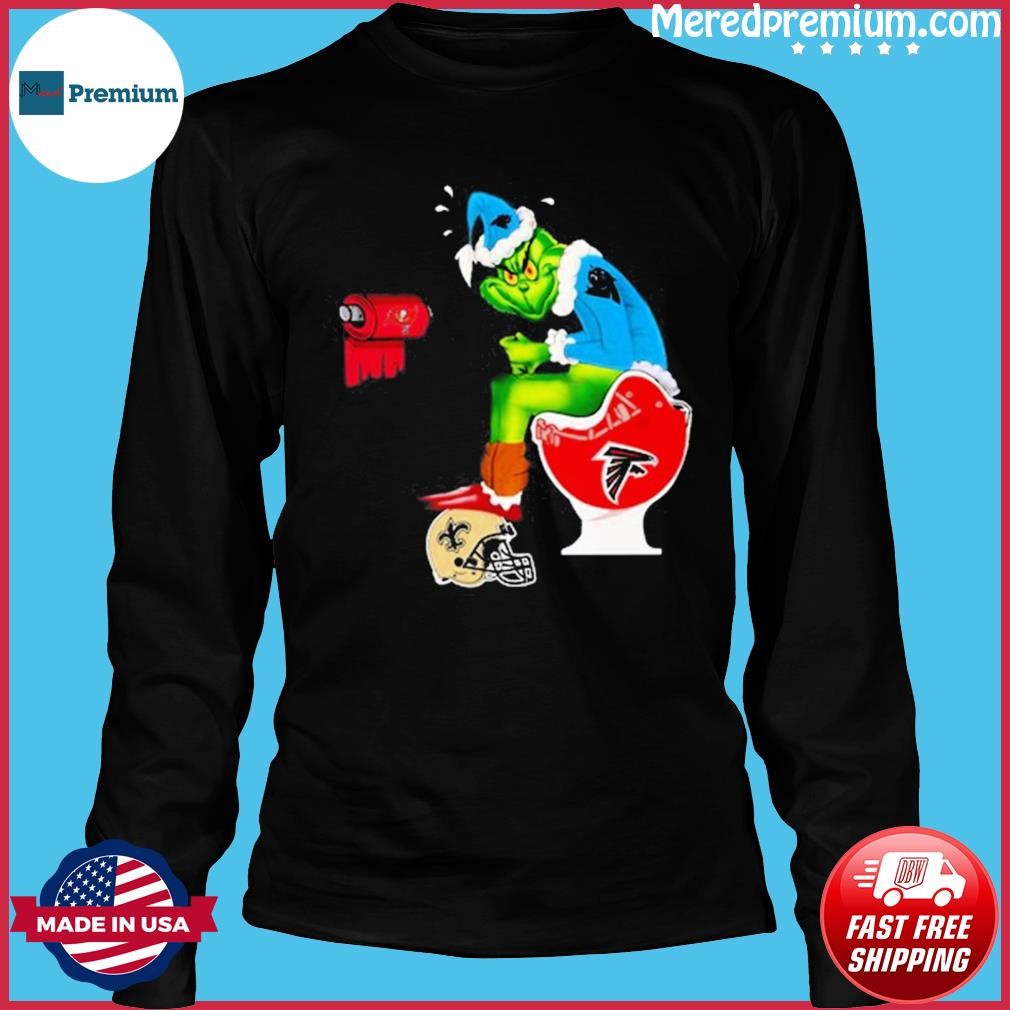 The Grinch Carolina Panthers Shit On Toilet Atlanta Falcons And Other Teams Christmas  Sweatshirt, hoodie, sweater, long sleeve and tank top