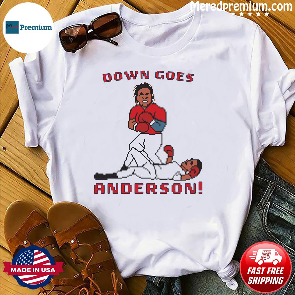 Official Down goes anderson trendy Cleveland guardians T-shirt, hoodie,  tank top, sweater and long sleeve t-shirt