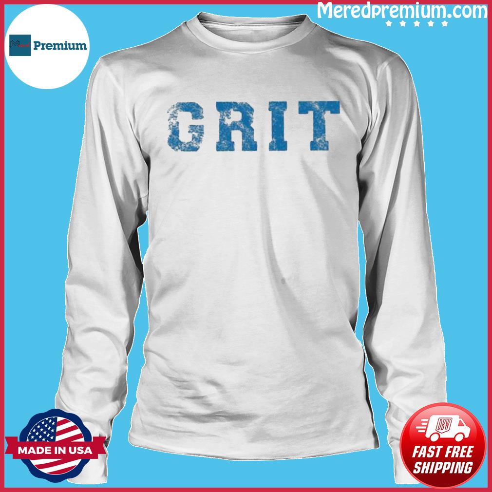 : Grit Detroit Michigan Blue and White T-Shirt