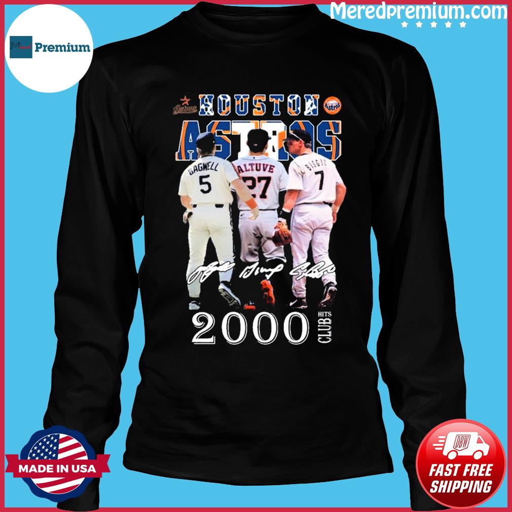 Original Houston Astros 2000 Hits Club Signatures T-shirt,Sweater, Hoodie,  And Long Sleeved, Ladies, Tank Top