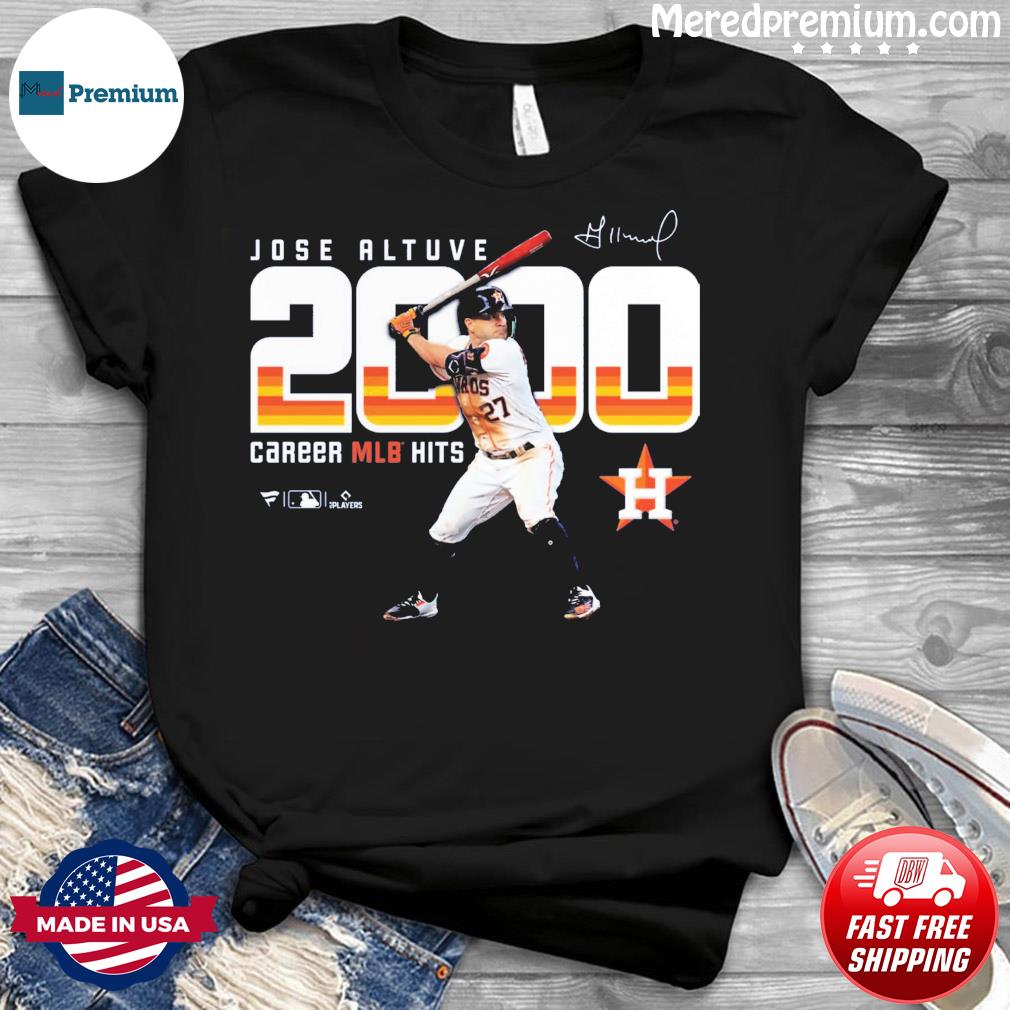 Original Jose Altuve Houston Astros 2,000 Career Hits Signature T