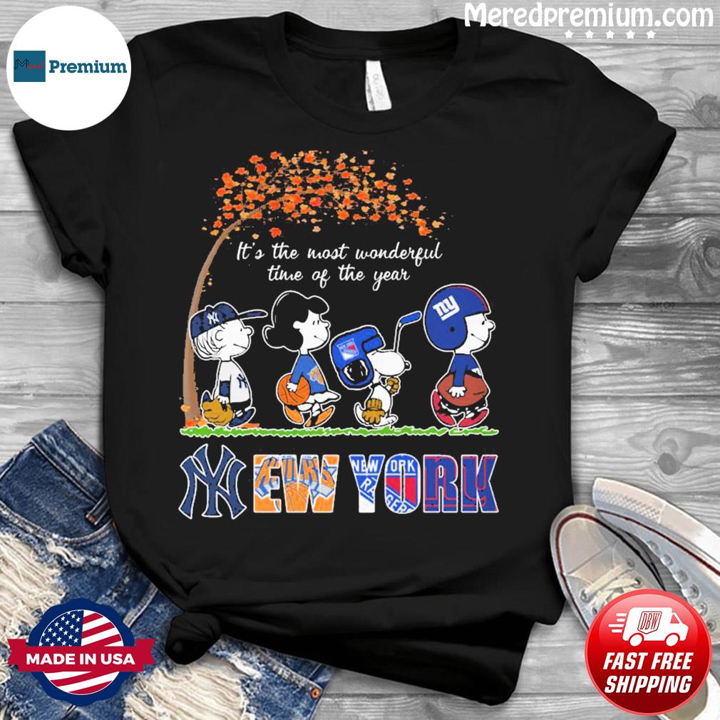 Charlie brown and snoopy new york yankees baseball team logo shirt