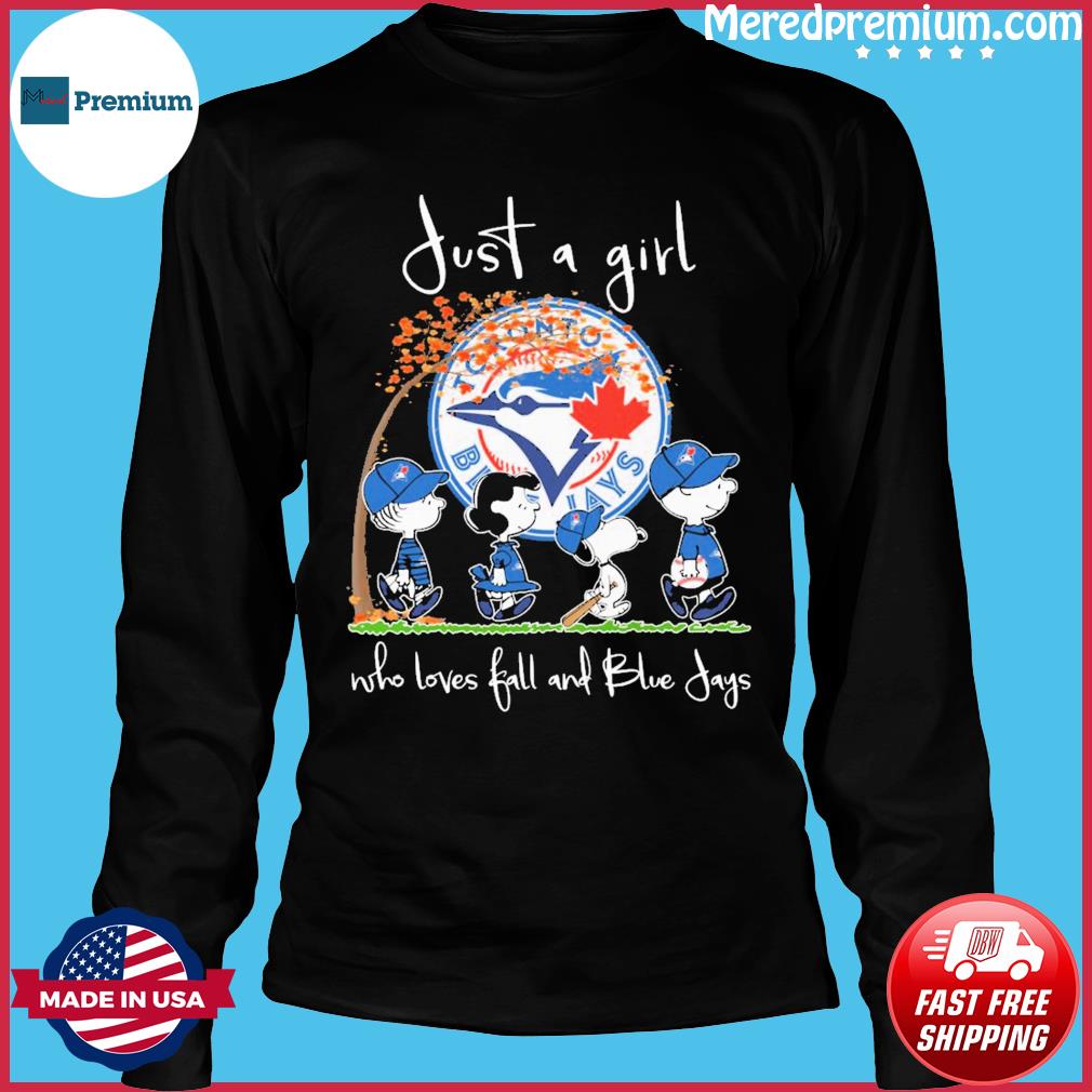 The Peanuts Just A Girl Who Loves Fall Toronto Blue Jays Shirt