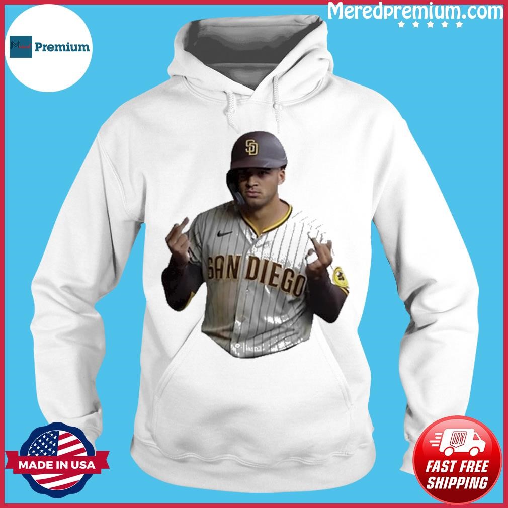 Fernando Tatis Jr. #23 San Diego Padres wearing grish flipping someone off  shirt, hoodie, sweater and v-neck t-shirt