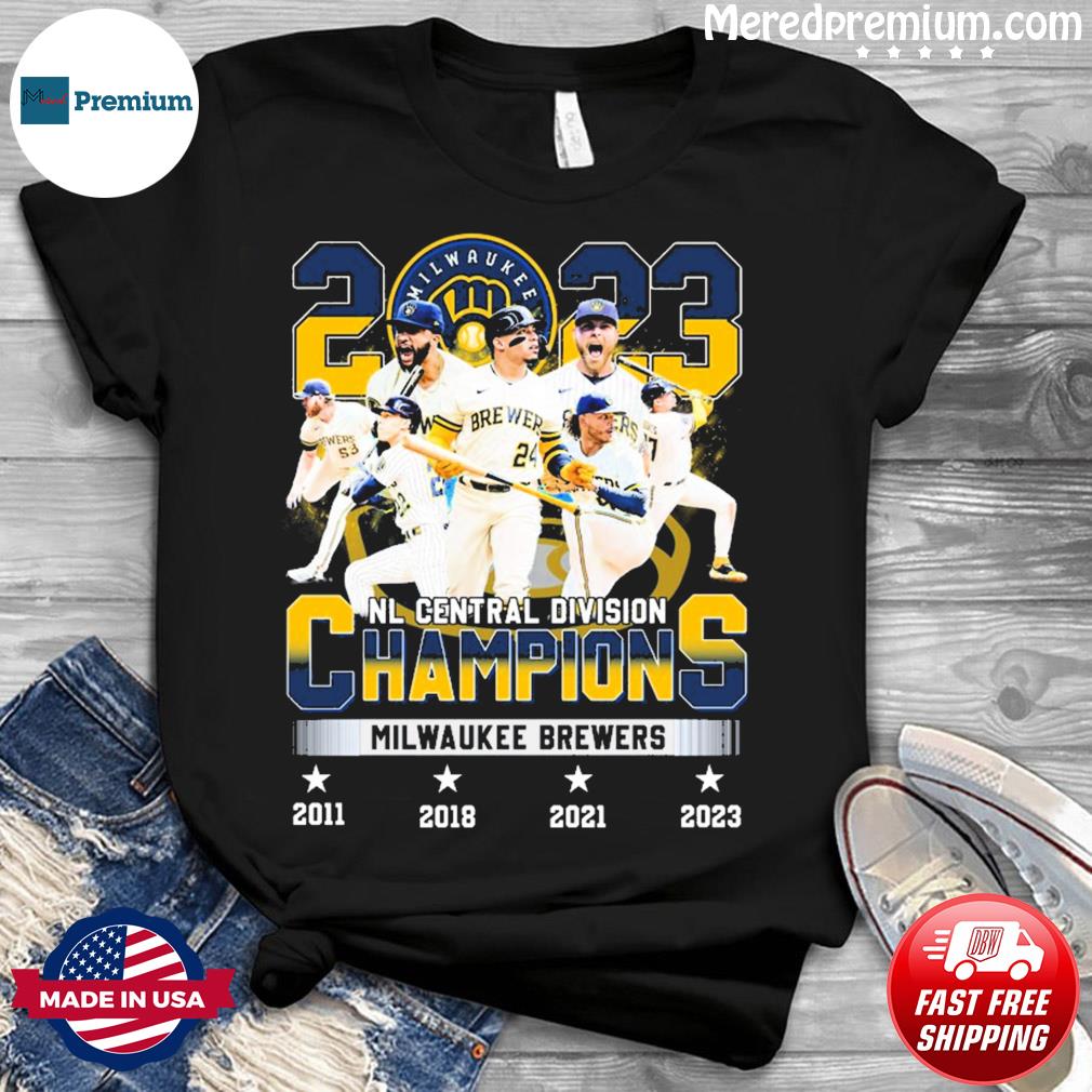 2023 Nl Central Division Champions Milwaukee Brewers SIgnatures T-Shirt,  hoodie, longsleeve, sweatshirt, v-neck tee