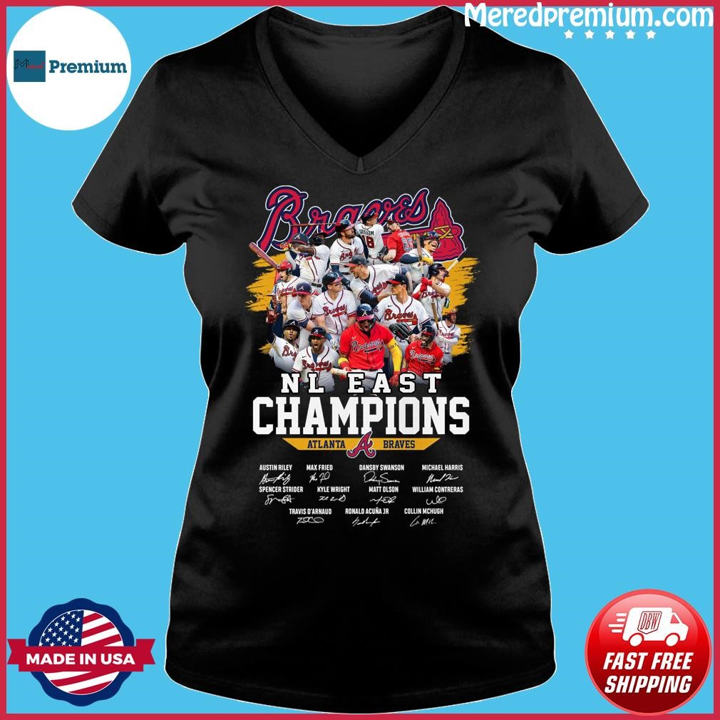 Atlanta Braves MLB 2023 NL east division champions postseason signatures  shirt, hoodie, sweater, long sleeve and tank top