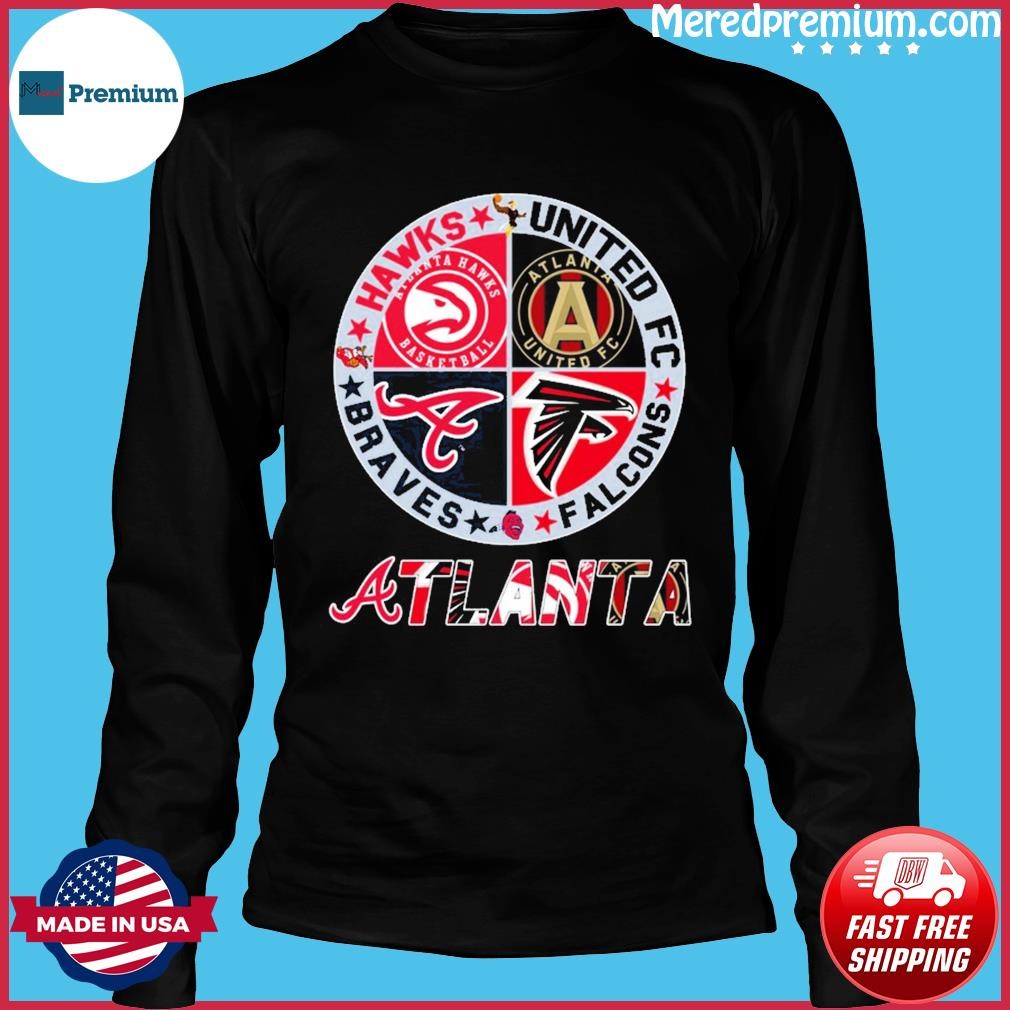 Atlanta Skyline Sports Team Logo Hawks United Fc Falcons And Braves Shirt,  hoodie, sweater, long sleeve and tank top