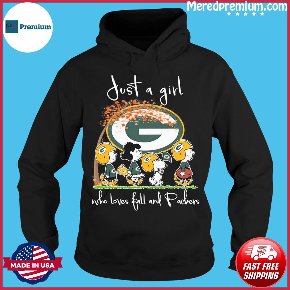 Snoopy just a girl who lover Christmas and love Green Bay Packers gift  shirt, hoodie, sweater, long sleeve and tank top