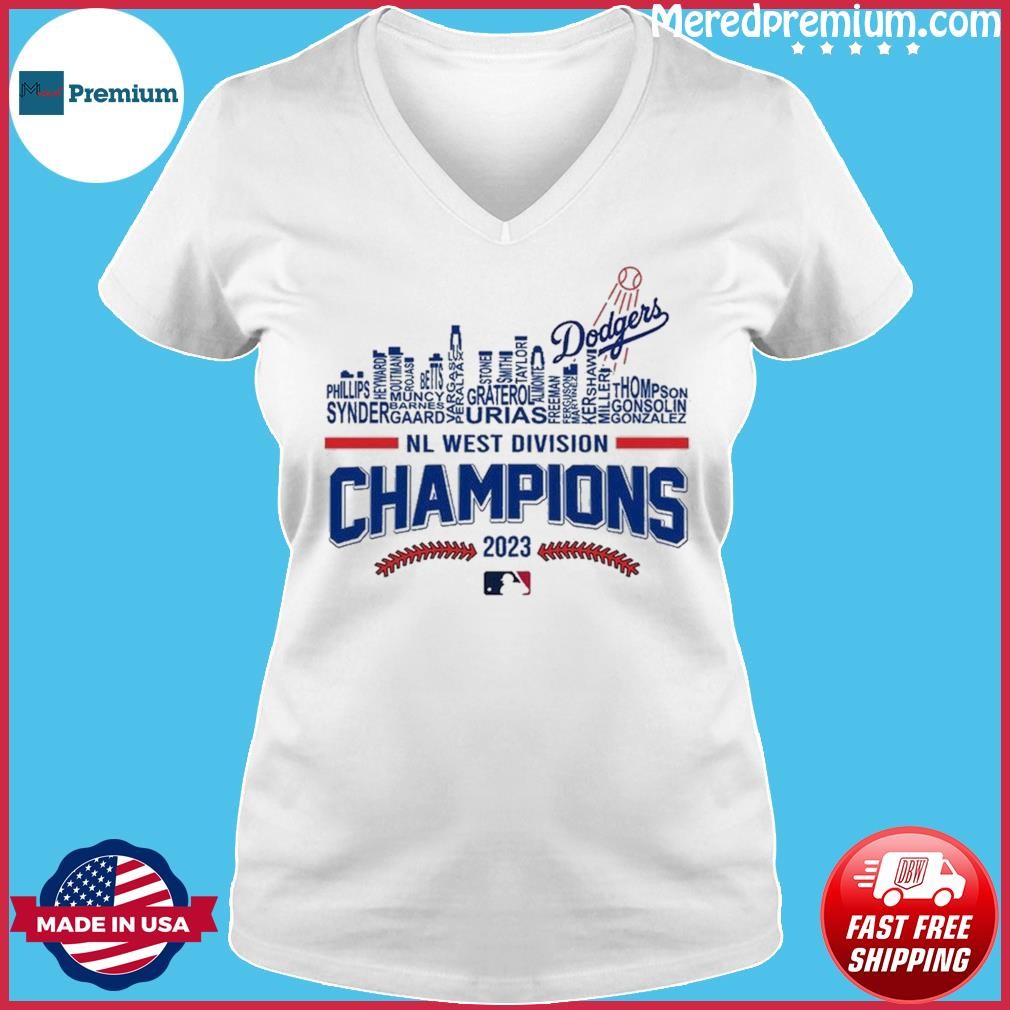 Los Angeles Dodgers Skyline Players Name 2023 NL Division Champions shirt,  hoodie, sweater, long sleeve and tank top