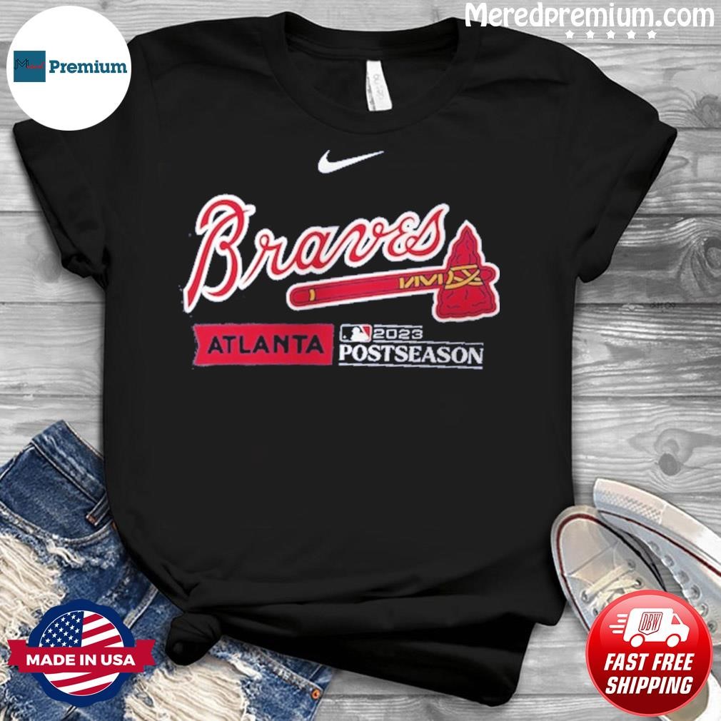 Atlanta Braves 2023 MLB Postseason Dugout Men's Nike Therma MLB Pullover  Hoodie.