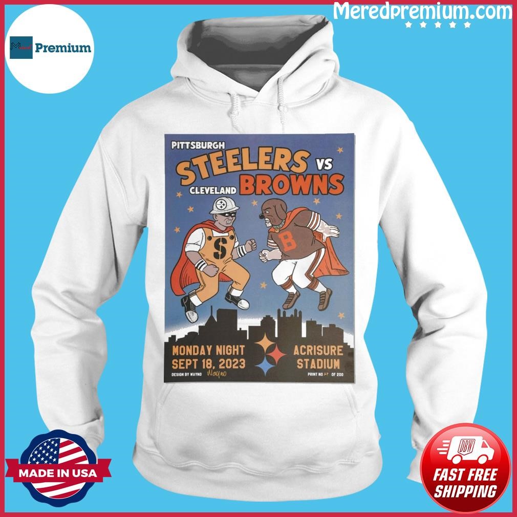 Quality Pittsburgh Steelers vs. Cleveland Browns Sept 18, 2023 Monday Night  Unisex T-Shirt - Roostershirt