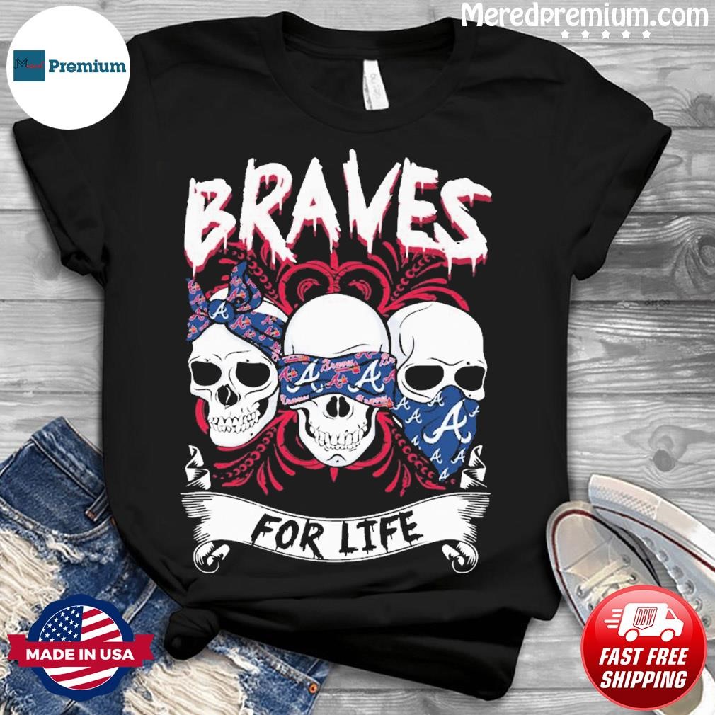 Atlanta Braves Harley Davidson Skull Shirt - High-Quality Printed Brand