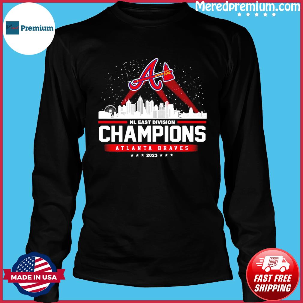 Official atlanta braves 2023 nl east champions skyline shirt, hoodie,  sweater, long sleeve and tank top