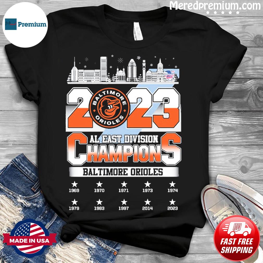Baltimore Orioles 2023 AL East Division Champions Skyline Shirt