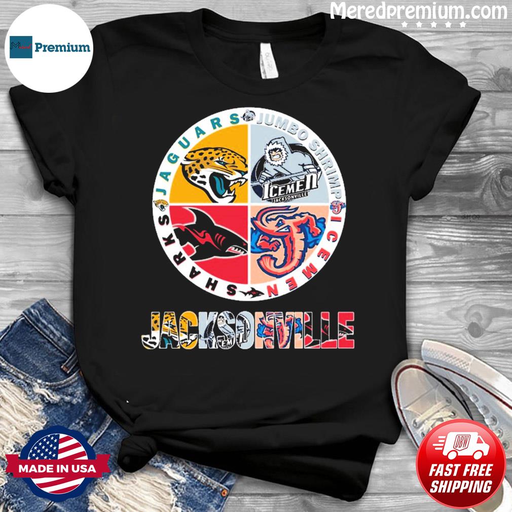 Jacksonville Circle Logo Sport Teams Jaguars Icemen Shark Jumbo T