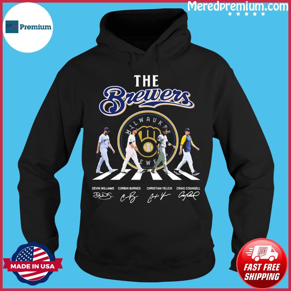 Original Milwaukee Brewers The Brew Crew Abbey road signatures shirt,  hoodie, sweater, long sleeve and tank top