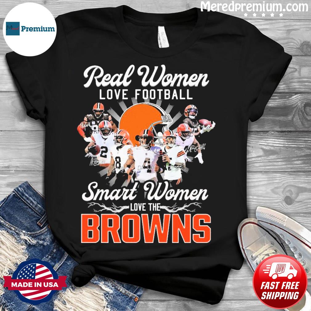 Real Women Love Football Smart Women Love The Cleveland Browns 2023 Logo  Shirt Size up S