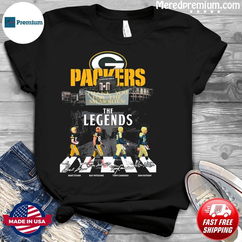 Green Bay Packers Walking Abbey Road Signatures Shirt - Limotees