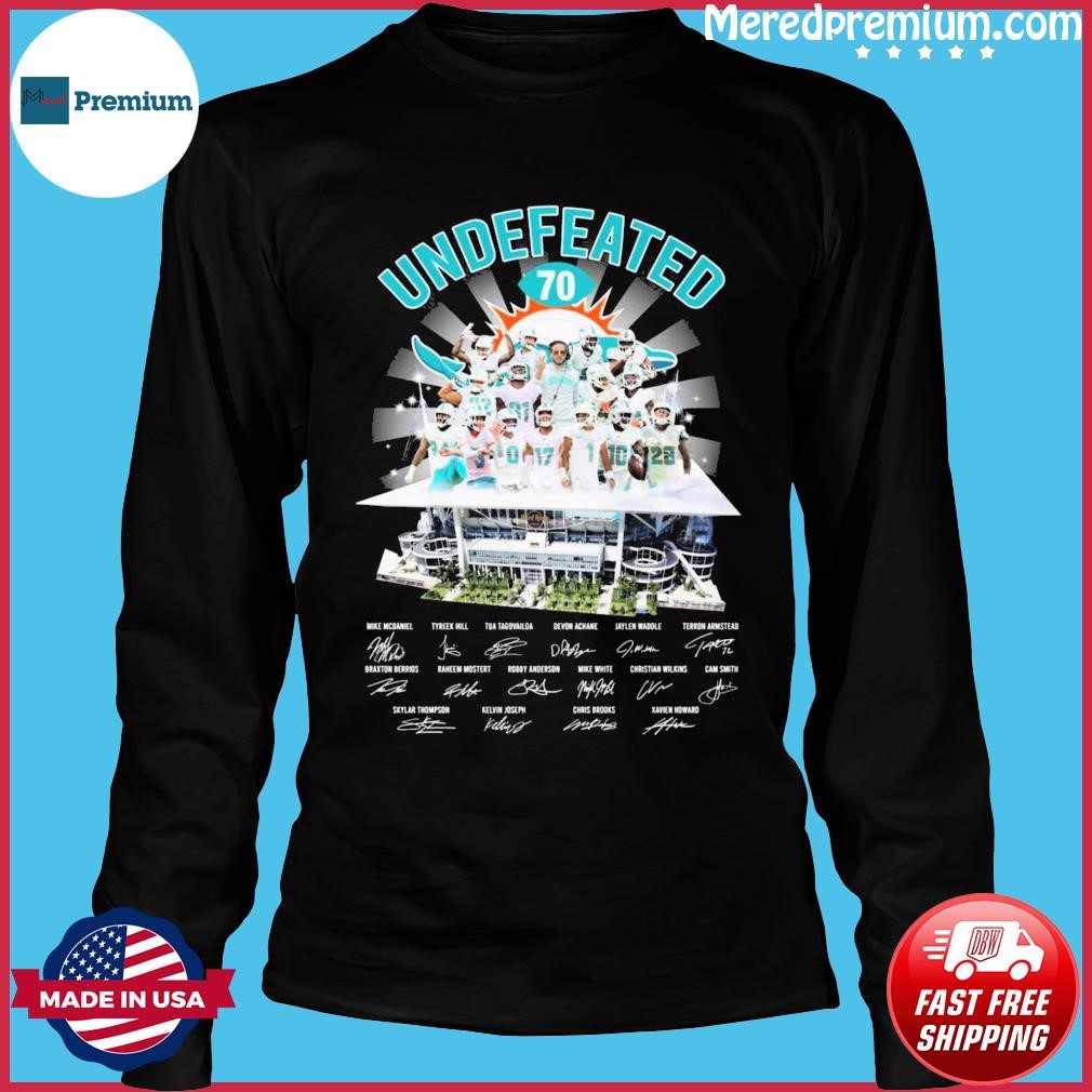 Miami Dolphins Football Team Undefeated 70 Points Signatures Shirt