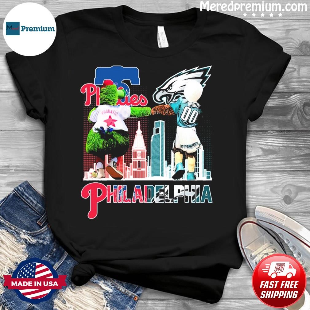 Philadelphia Phillies Phillie Phanatic and Philadelphia Eagles Swoop shirt  - Peanutstee