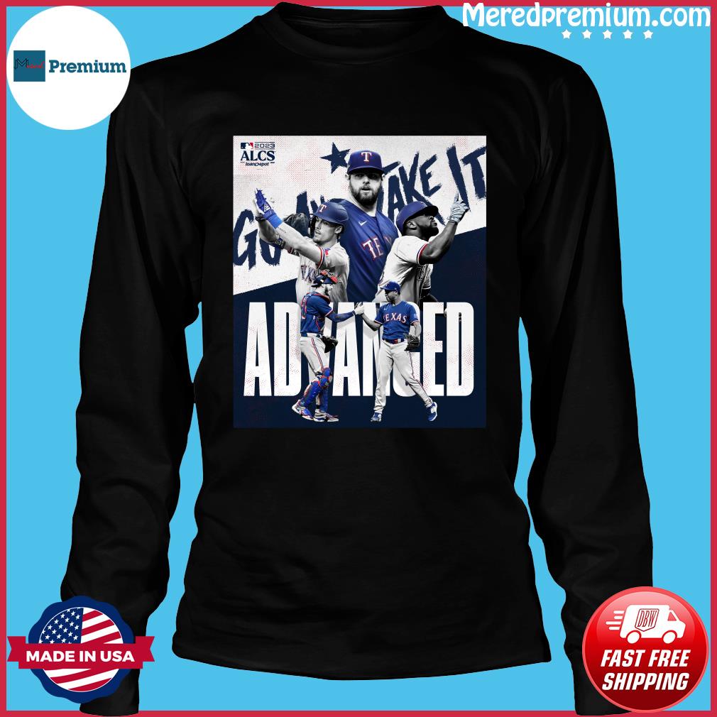 2023 alcs Texas rangers go and take it shirt - MobiApparel