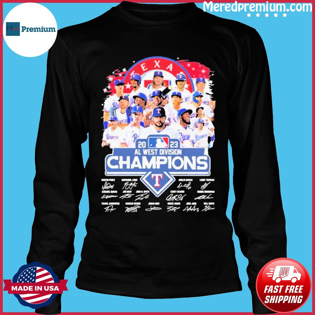 Official 2023 AL West Division Champions Texas Rangers Signatures Shirt,  hoodie, sweater, long sleeve and tank top