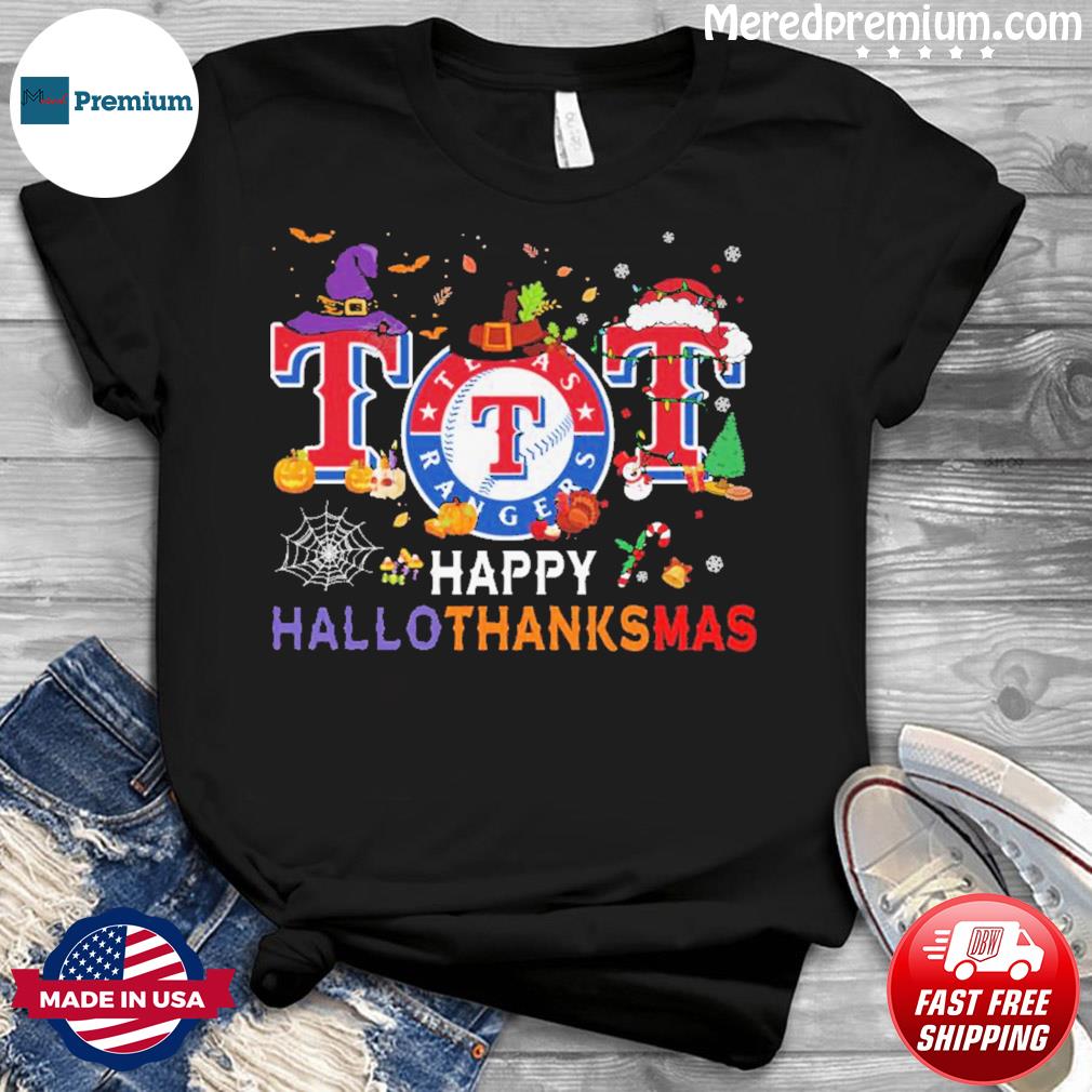 Texas Rangers Happy Hallothanksmas Shirt - Danmerch