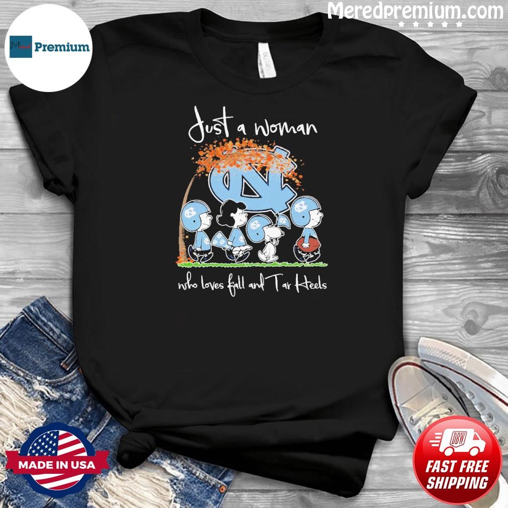 Official Just A Woman Who Loves Fall And Unc Tar Heels X The Peanuts ...
