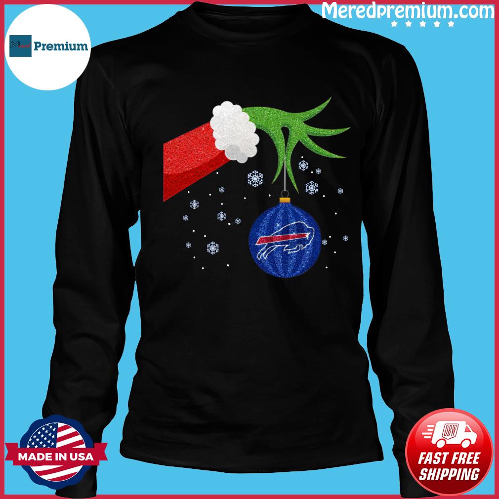 Grinch Hand Holding Buffalo Bills Christmas diamond shirt, hoodie