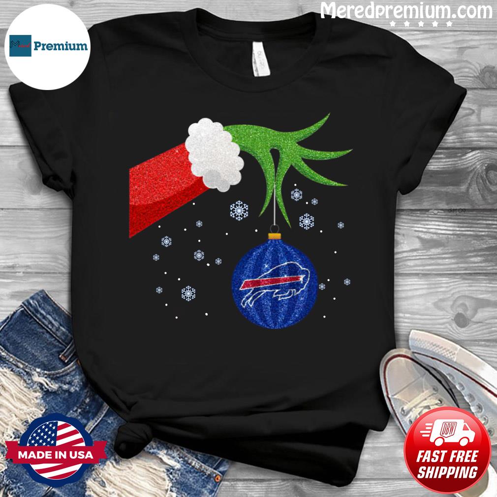 Grinch Hand Holding Buffalo Bills Christmas diamond shirt, hoodie