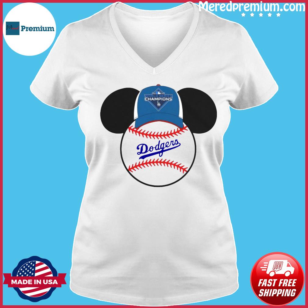 Hot L.A Dodgers Mickey Mouse Champions 2020 T-Shirt - Ears Tees