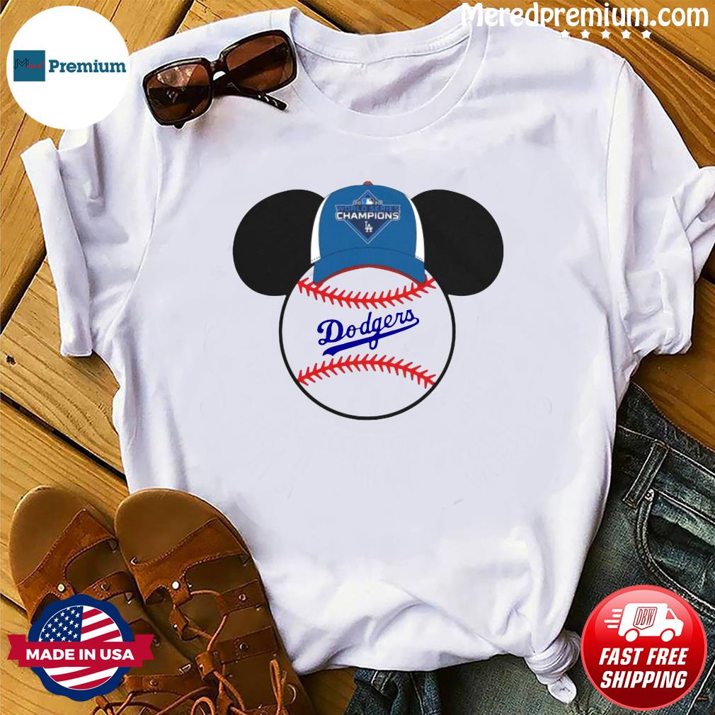 Hot L.A Dodgers Mickey Mouse Champions 2020 T-Shirt - Ears Tees