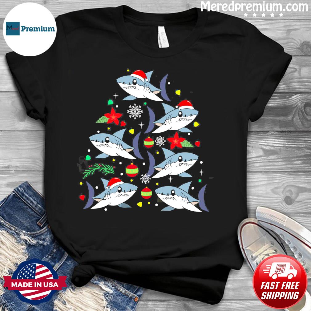 santa shark sweater