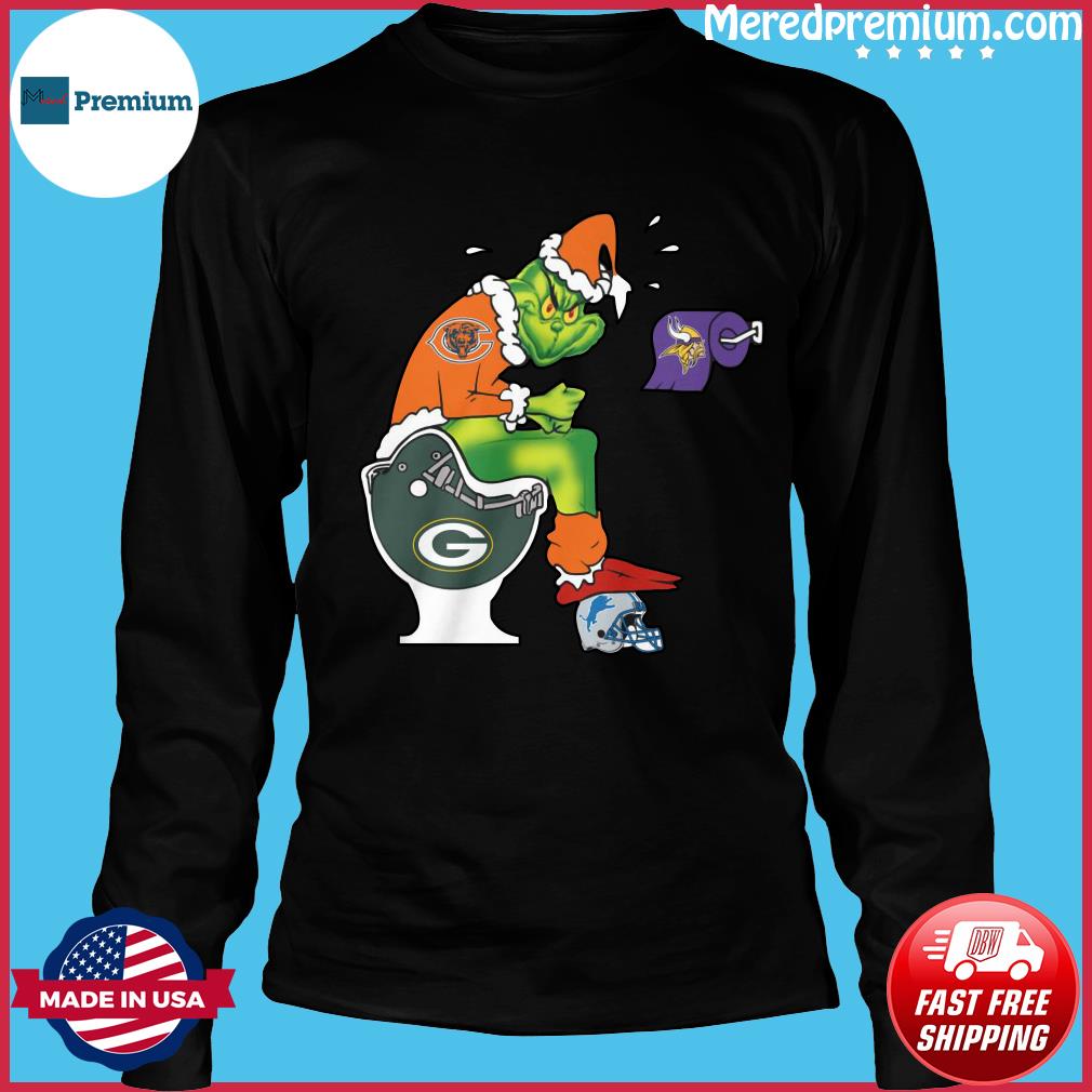 Chicago Bears Grinch Sitting On Detroit Lions Toilet And Step On Green Bay  Packers Helmet T Shirts, Hoodies, Sweatshirts & Merch