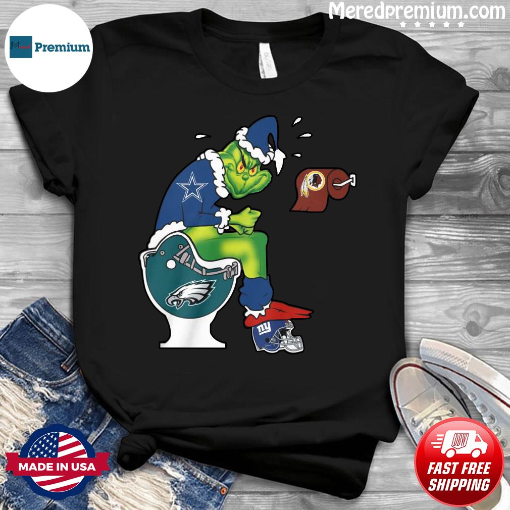 Dallas Cowboys Christmas Shirt Santa Sits On Philadelphia Eagles Toilet  Shirt