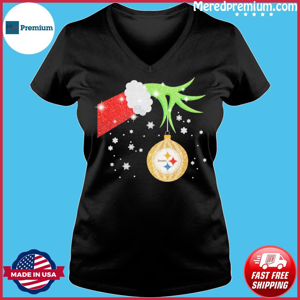 The Grinch Holding Pittsburgh Steelers Logo Shirt, hoodie, sweater