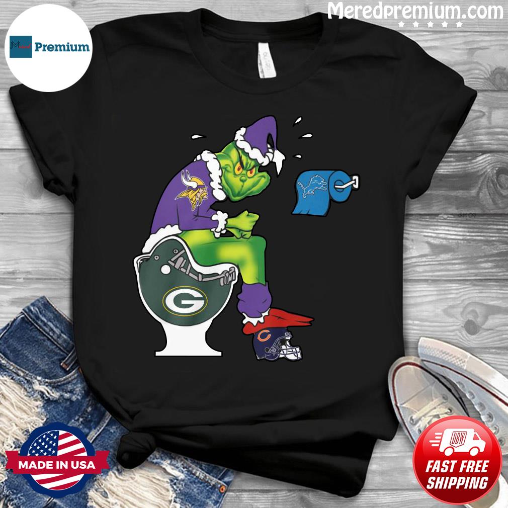 The Grinch Minnesota Vikings Shit On Toilet Green Bay Packers And Other  Teams Christmas Sweatshirt, hoodie, sweater, long sleeve and tank top