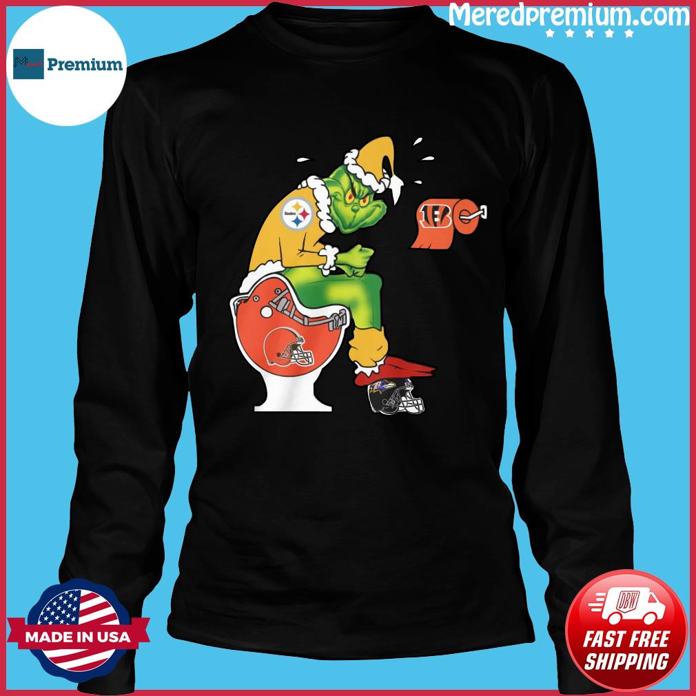 Official The Grinch Baltimore Ravens Shitting On Toilet Cleveland Browns  And Other Teams Christmas Sweatshirt - Teespix - Store Fashion LLC