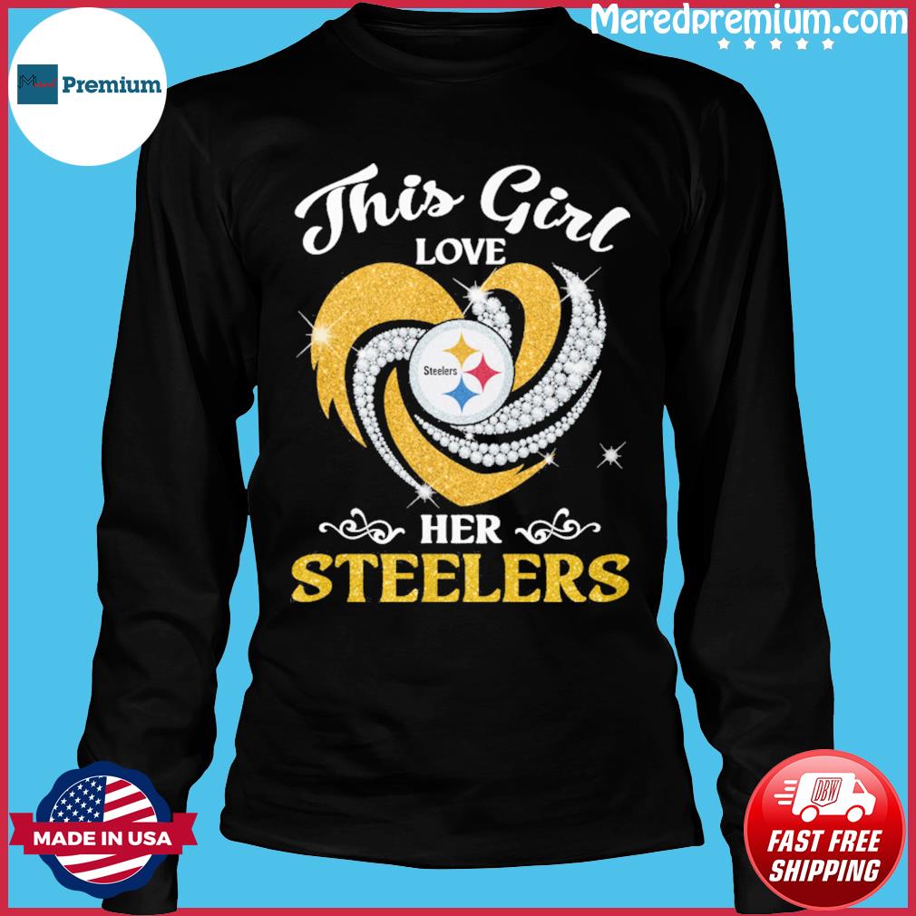 Diamond Love Pittsburgh Steelers Heartbeat Shirt, hoodie, sweater