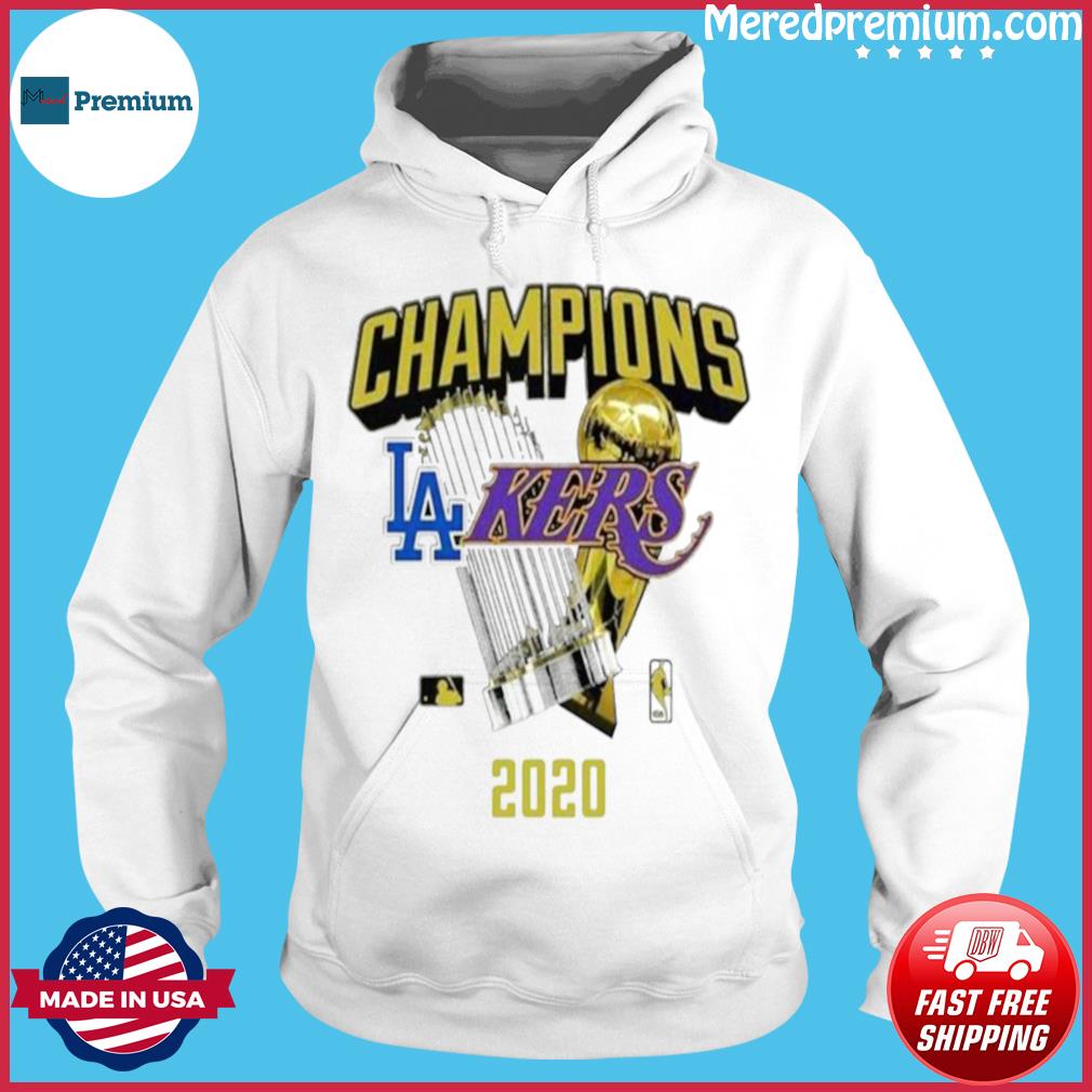 Dodgers Lakers 2020 World Champions Trophies Champions Shirt