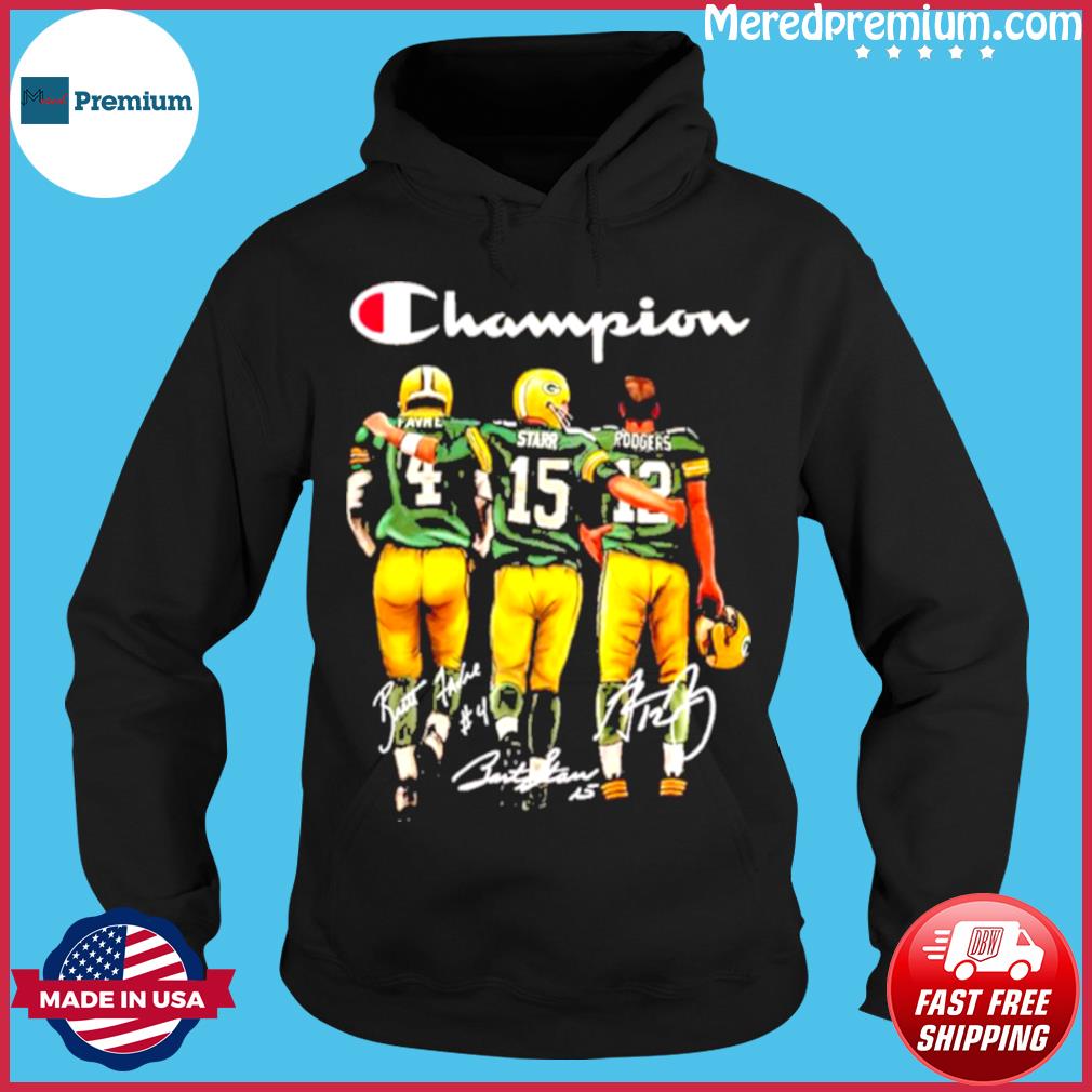 Brett Favre Bart Starr and Aaron Rodgers Mvp Champion signatures shirt,  hoodie, sweater, long sleeve and tank top