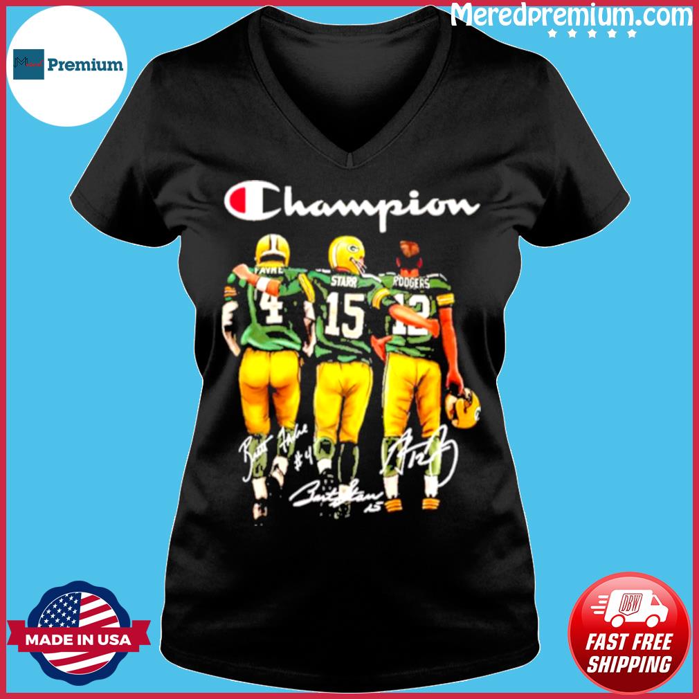 Brett Favre Bart Starr and Aaron Rodgers Mvp Champion signatures shirt,  hoodie, sweater, long sleeve and tank top