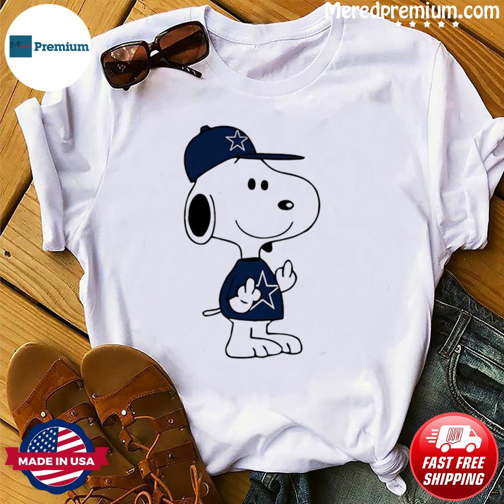 Snoopy Dallas Cowboys NFL Double Middle Fingers Fck You Shirt