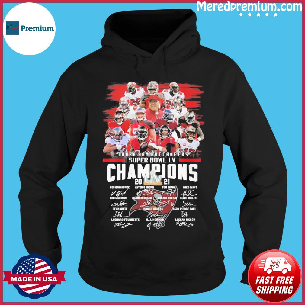 Tampa Bay Buccaneers super bowl LV champions 2021 signatures shirt