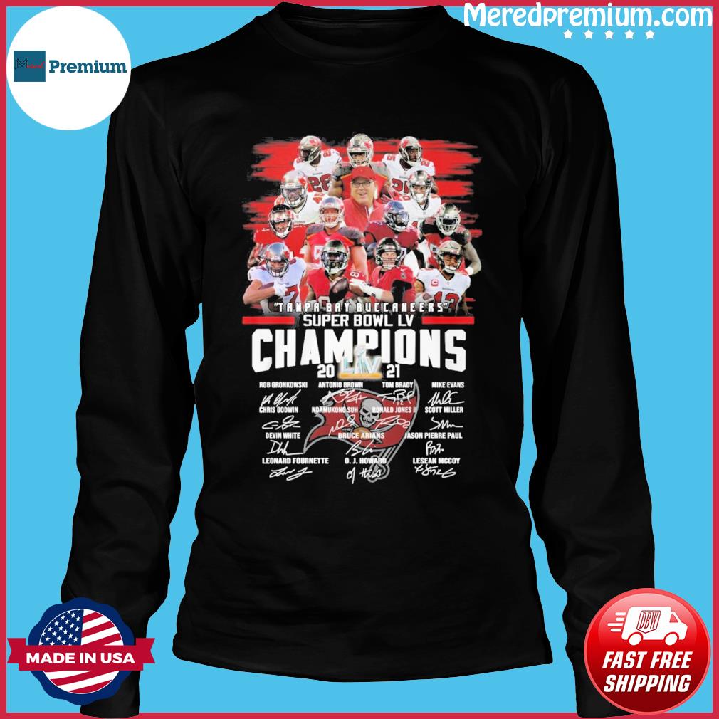 Tampa Bay Buccaneers super bowl lv champions signatures shirt